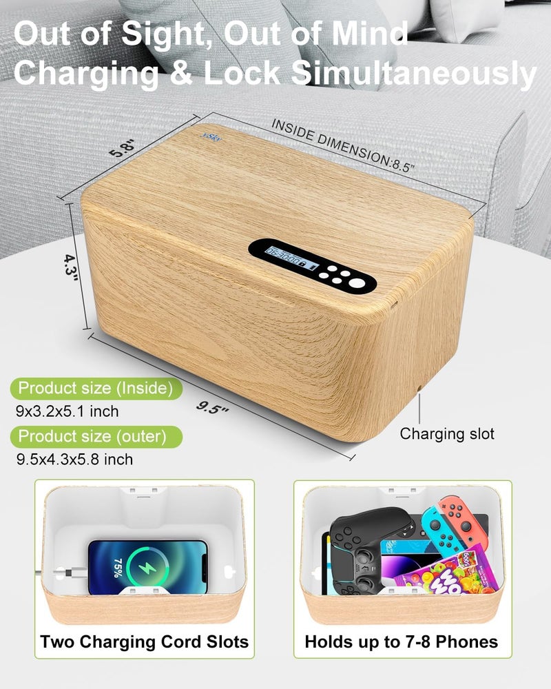 ySky Safe Timed Lock Box, Phone Lock Box with Timer Unplug from Phones,Video Games,Social Media,Snacks&Cravings,Self-Control Lockable Storage Box, Phone Locker Time Locking Container for Better Habits - Image 3